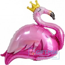 Фольгированная фигура Фламинго в короне