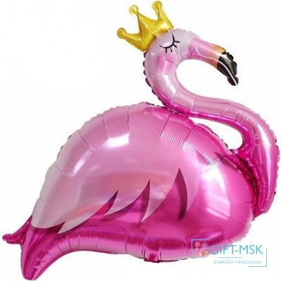 Фольгированная фигура Фламинго в короне