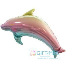 Фольгированная фигура Радужный дельфин