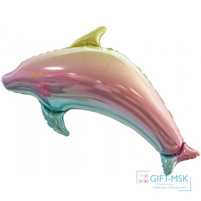 Фольгированная фигура Радужный дельфин