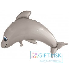 Фольгированная фигура Дельфин Серый