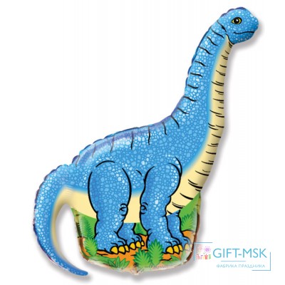 Фольгированная фигура Динозавр диплодок Синий