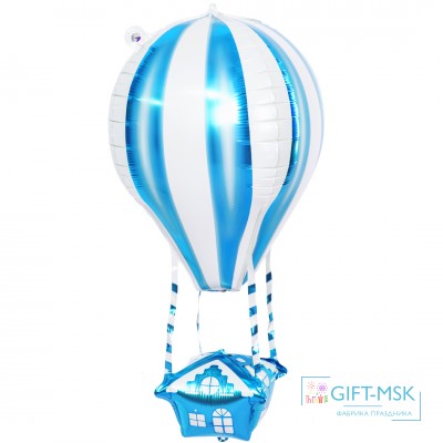 Фольгированная фигура Воздушный шар, Аэростат (3D) Голубой