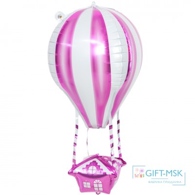 Фольгированная фигура Воздушный шар, Аэростат (3D) Розовый
