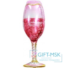 Фольгированная фигура Бокал Шампанское, Розовый