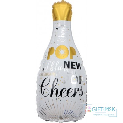 Фольгированная фигура Бутылка Шампанское, Новогодние искры