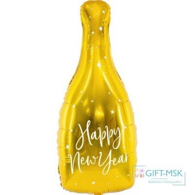 Фольгированная фигура Бутылка Шампанское, Новогодние звезды