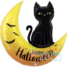Фольгированная фигура Черная кошка на Хэллоуин