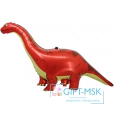 Фольгированная фигура Динозавр Диплодок (красный)