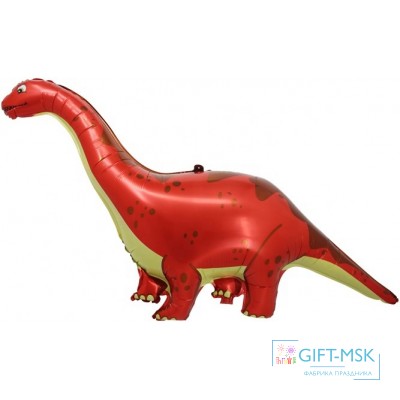 Фольгированная фигура Динозавр Диплодок (красный)