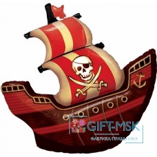 Фольгированная фигура Пиратский корабль (красный)