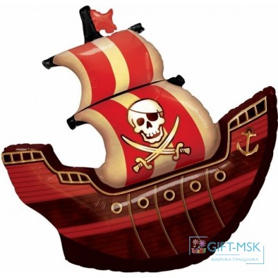 Фольгированная фигура Пиратский корабль (красный)