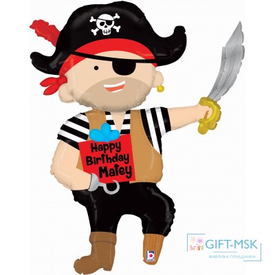 Фольгированная фигура Пират с подарком
