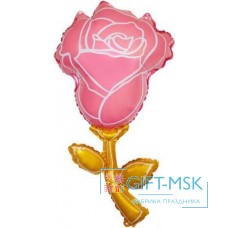 Фольгированная фигура Роза (розовый)