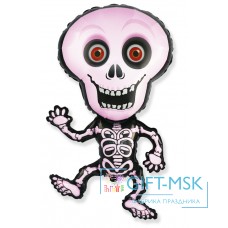 Фольгированная фигура Танцующий скелет (розовый)