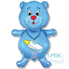 Фольгированная фигура Медвежонок с бутылочкой для мальчика