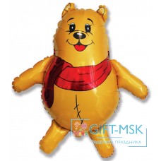 Фольгированная фигура Медвежонок с красным шарфом