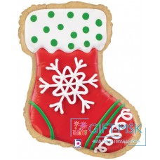 Фольгированная фигура Новогоднее печенье Носок для подарков