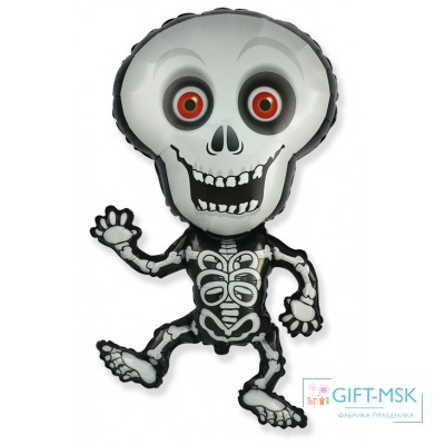 Фольгированная фигура Танцующий скелет (серый)