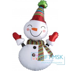 Фольгированная фигура Веселый снеговик