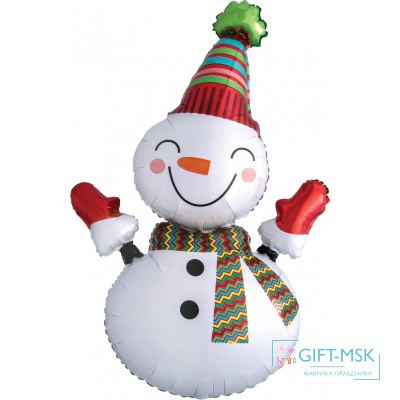 Фольгированная фигура Веселый снеговик