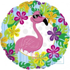 Фольгированный круг  Фламинго