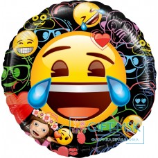 Фольгированный круг Смайл Emoji