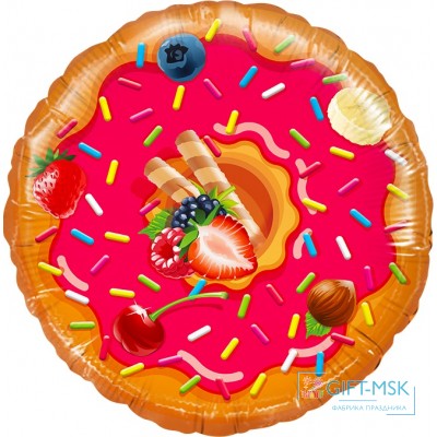 Фольгированный круг Пончик