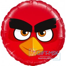 Фольгированный круг Angry Birds Red