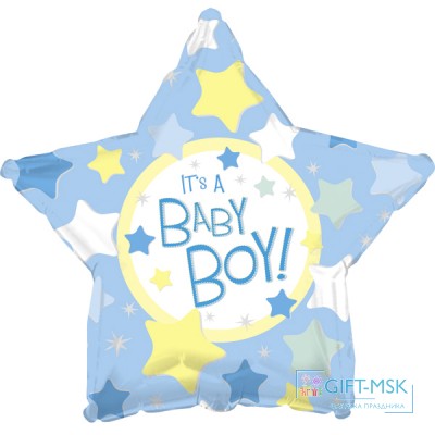 Фольгированная звезда С рождением мальчика