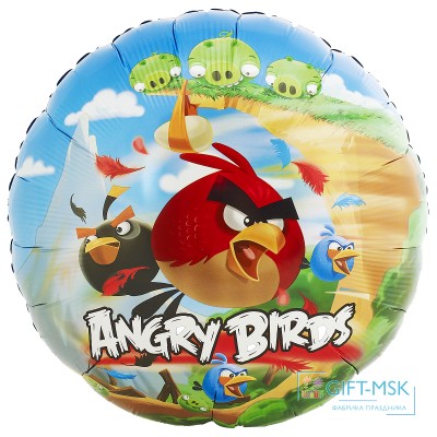 Фольгированный круг Angry Birds 