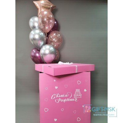 Коробка с шарами для девочки