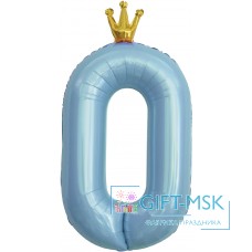 Фольгированная цифра Золотая корона (голубой)