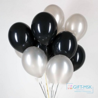 Воздушные шары Черные Серебро